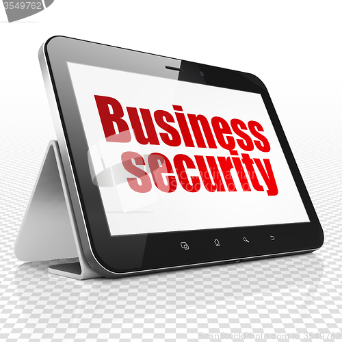 Image of Security concept: Tablet Computer with Business Security on display