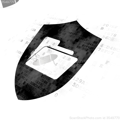 Image of Finance concept: Folder With Shield on Digital background