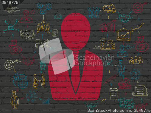 Image of Business concept: Business Man on wall background