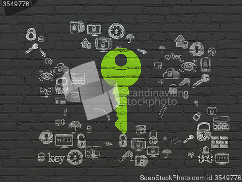 Image of Security concept: Key on wall background