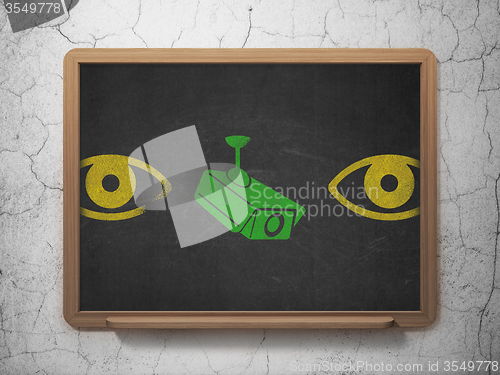 Image of Privacy concept: cctv camera icon on School Board background