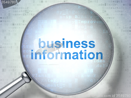 Image of Business concept: Business Information with optical glass