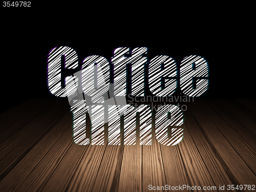 Image of Timeline concept: Coffee Time in grunge dark room