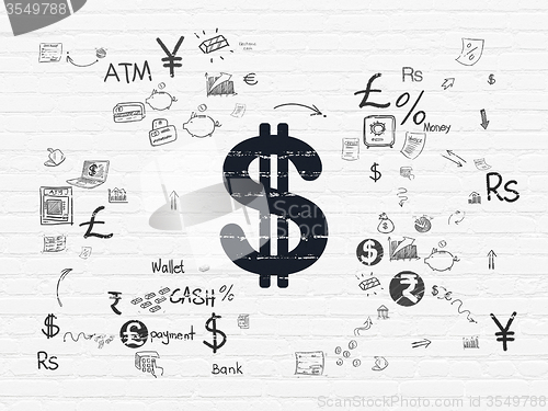 Image of Money concept: Dollar on wall background