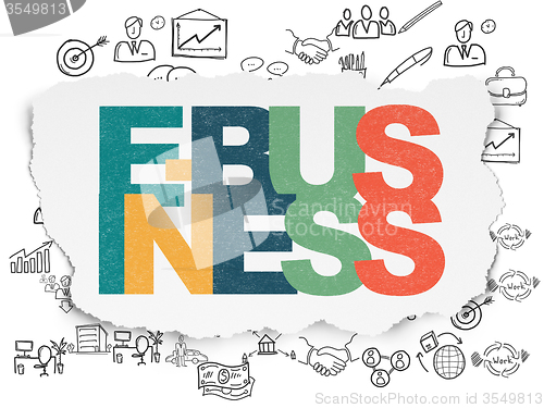 Image of Business concept: E-business on Torn Paper background