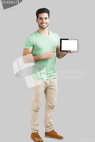 Image of Showing something on tablet