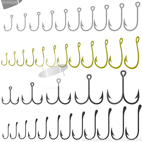 Image of Set of Different Steel Hooks