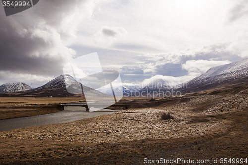 Image of Impressive volcano mountain landscape in Iceland