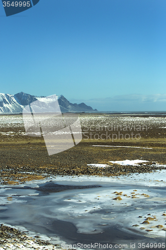 Image of Impressive volcano mountain landscape in Iceland