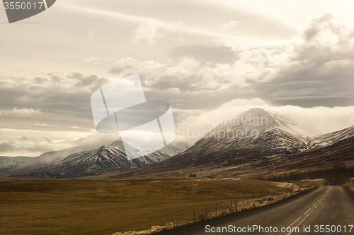 Image of Impressive volcano mountain landscape in Iceland