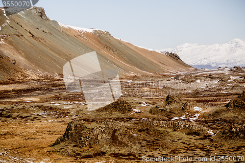 Image of Impressive volcano mountain landscape in Iceland