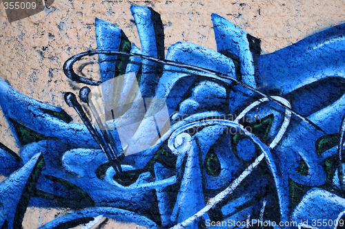 Image of Graffiti blue wall