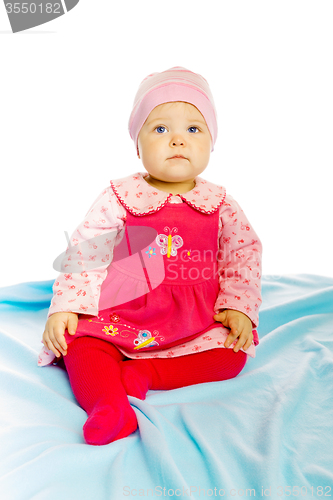 Image of Little girl baby in a dress