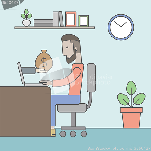 Image of Working businessman.