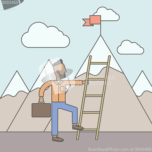 Image of Man climbing the ladder.