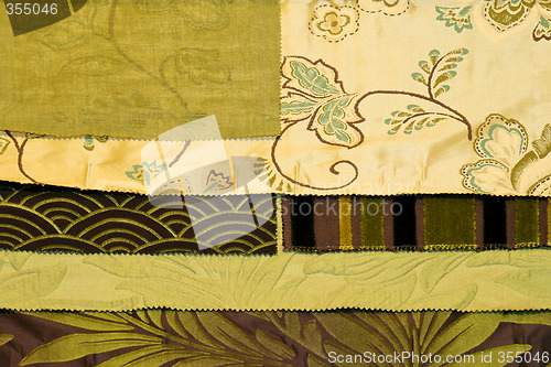 Image of Fabric floral green