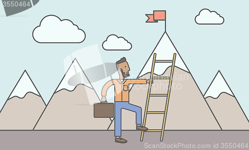 Image of Man climbing the ladder.