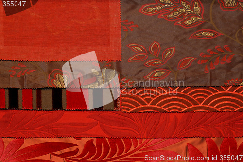 Image of Fabric floral red