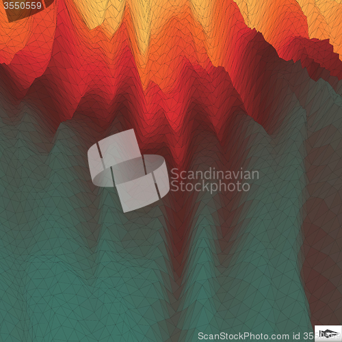 Image of Fire Vector Background. Mosaic. Abstract Mesh Illustration. 