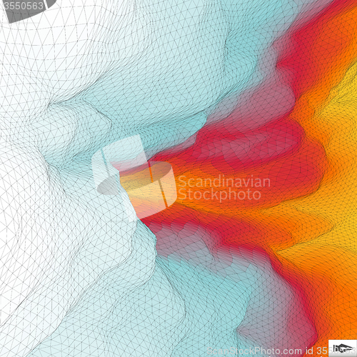Image of The Fire With Smoke. Mosaic. Vector Illustration. 
