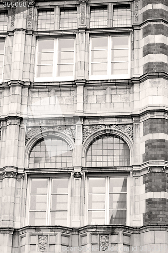 Image of in europe london old red brick wall and      historical window