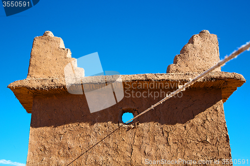 Image of moroccan old wall and brick in   city