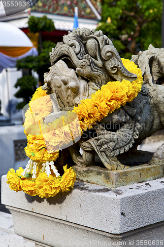 Image of demon in the temple bangkok asia  flower  warrior monster