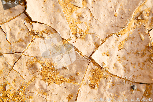 Image of cracked sand in  africa desert abstract macro