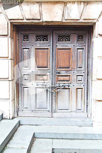 Image of door st paul cathedral in london england old   religion