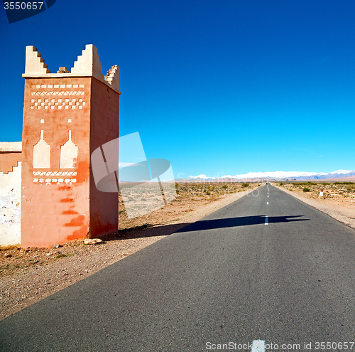 Image of gate   in todra gorge morocco africa and  village