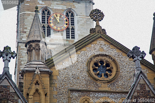 Image of door southwark  cathedral in london england old  construction an