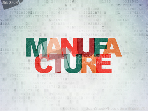 Image of Manufacuring concept: Manufacture on Digital Paper background