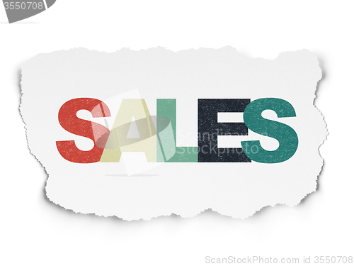 Image of Marketing concept: Sales on Torn Paper background
