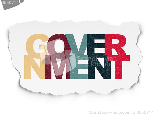 Image of Politics concept: Government on Torn Paper background