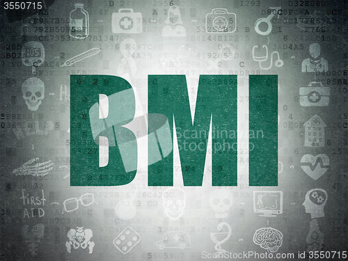 Image of Medicine concept: BMI on Digital Paper background