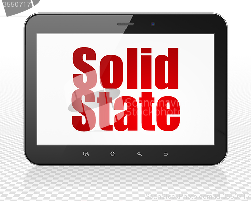 Image of Science concept: Tablet Pc Computer with Solid State on display