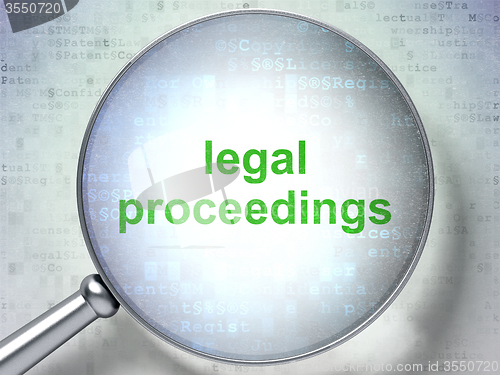 Image of Law concept: Legal Proceedings with optical glass