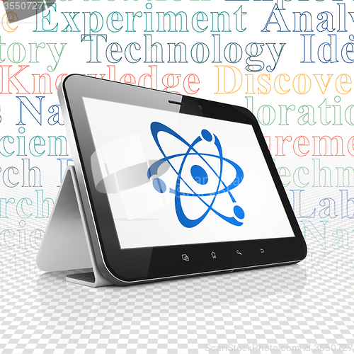 Image of Science concept: Tablet Computer with Molecule on display