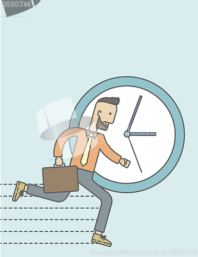 Image of Running businessman.