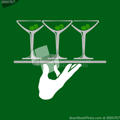 Image of Waiter Hands With Tray