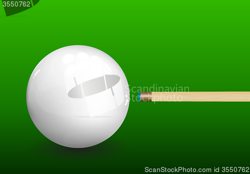 Image of Billiard Cue Aiming on Ball