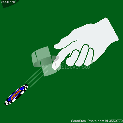 Image of Hand Throwing Gambling Chip