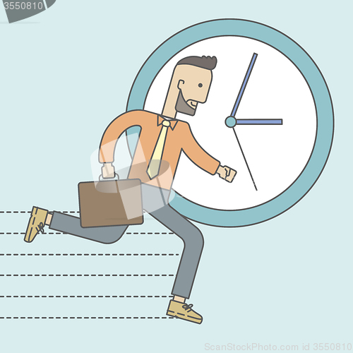 Image of Running businessman.