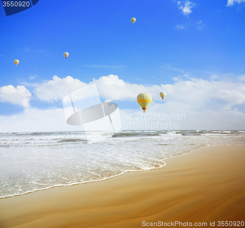 Image of Air balloons over the sea