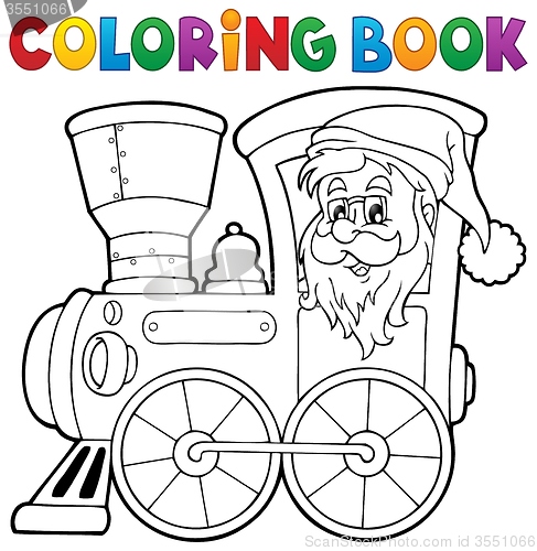 Image of Coloring book Christmas locomotive 1