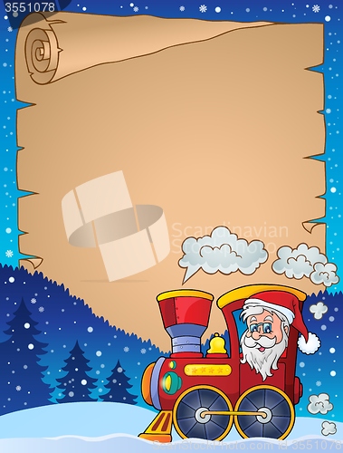 Image of Parchment with Christmas locomotive 1