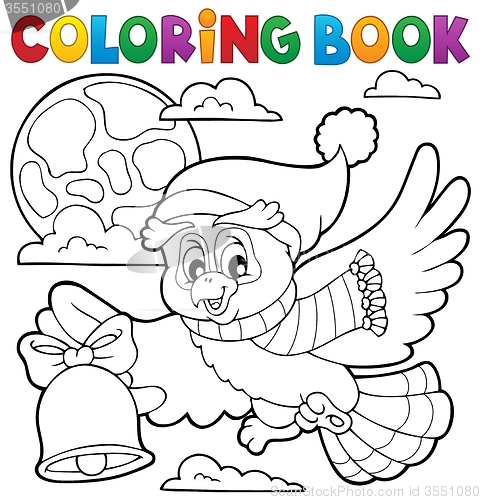 Image of Coloring book Christmas owl theme 1