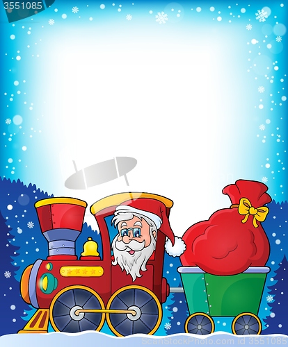 Image of Frame with Christmas train theme 1