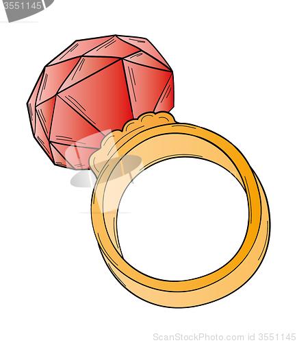 Image of gold ring with big stone