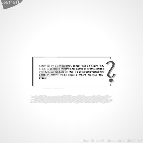 Image of question mark and text box